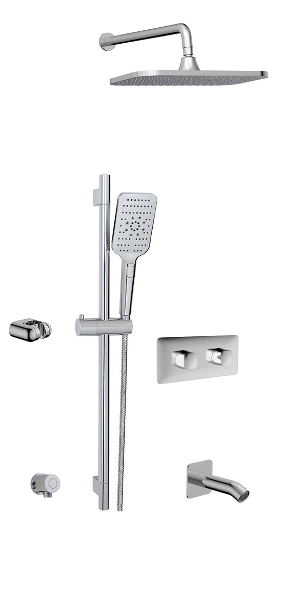 AQUABRASS INABOX02 SHOWER FAUCET - 2 WAY SHARED - T12123 VALVE REQUIRED