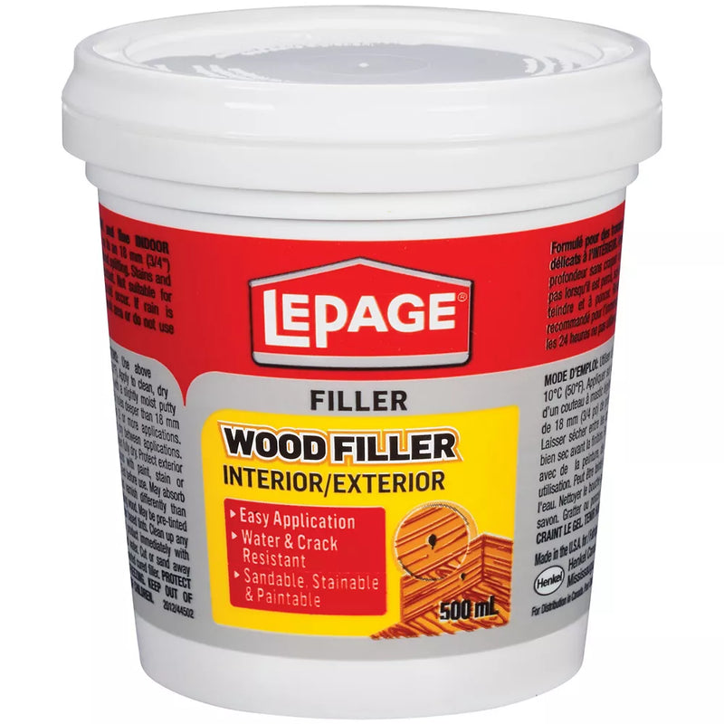 LEPAGE Interior & Exterior Wood Filler - 500 ml