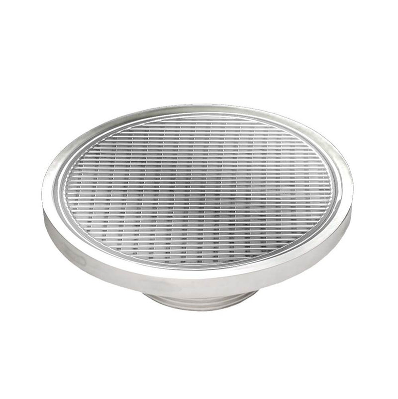5in Round Strainer with Wedge Wire Pattern Decorative Plate and 2in Throat for RWD 5