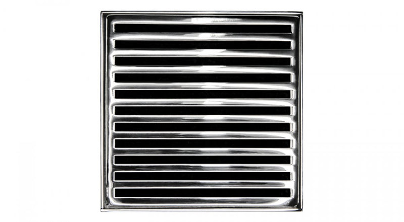 Infinity 4in x 4in Strainer with Lines Pattern Decorative Plate and 2in Throat