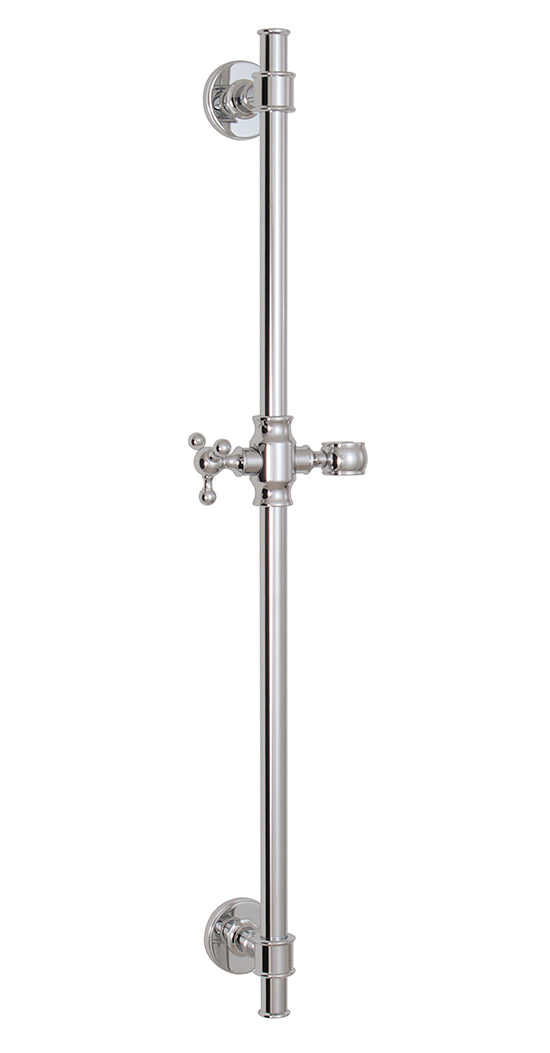 AQUABRASS 12763 CLASSIC ROUND SHOWER RAIL WITH SLIDER