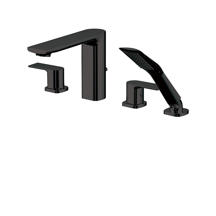 AQUABRASS 15018 4-piece deckmount tub filler with handshower