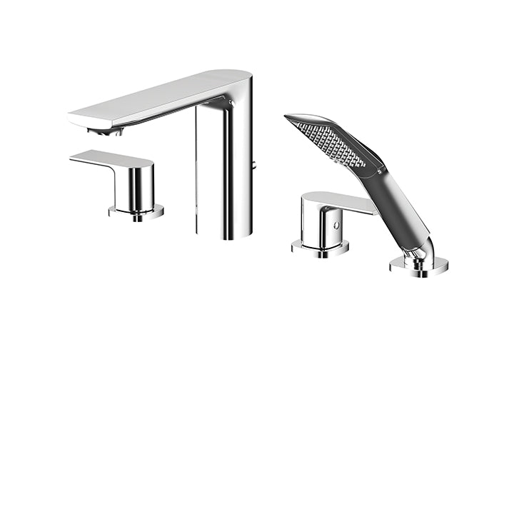 AQUABRASS 15018 4-piece deckmount tub filler with handshower