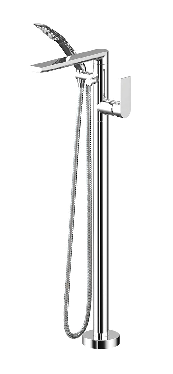 AQUABRASS 15084 Floormount tub filler with handshower