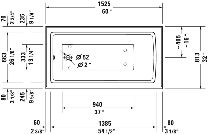 DURAVIT Architec Alcove Bathtub White 700354000000090