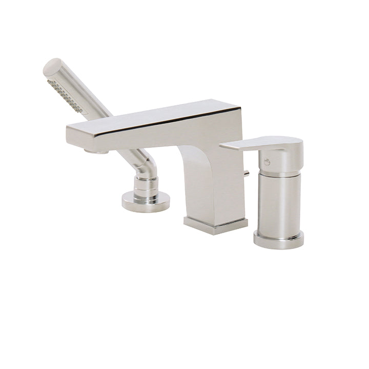 AQUABRASS 17013 3-piece deckmount tub filler with handshower