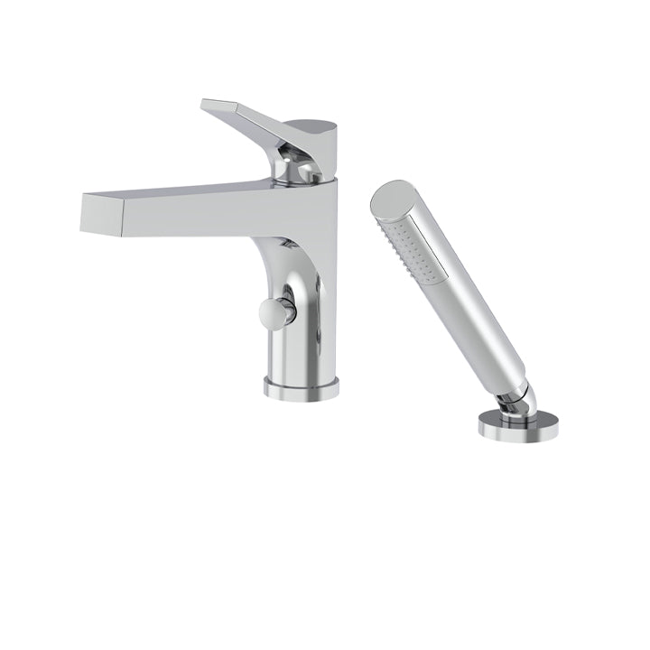 AQUABRASS 17074 2-piece deckmount tub filler with handshower