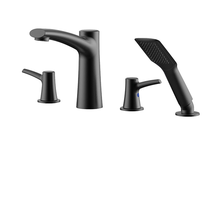 AQUABRASS 18018 4-piece deckmount tub filler with handshower