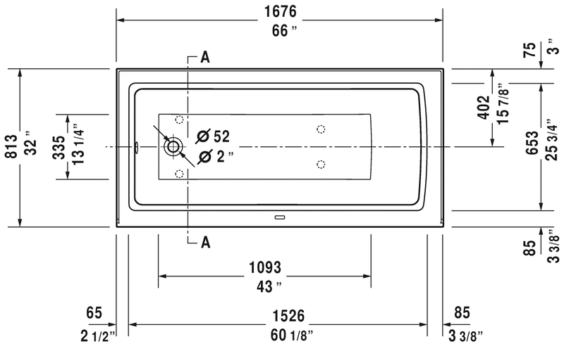 DURAVIT Architec Alcove Bathtub White 700408000000090