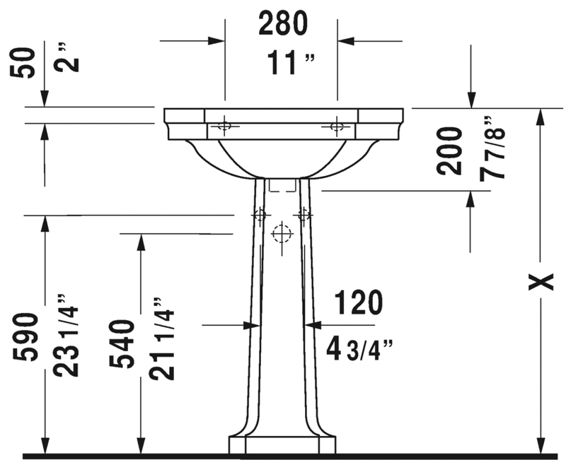 DURAVIT 1930 Series Wall-Mount Sink White 0438600000