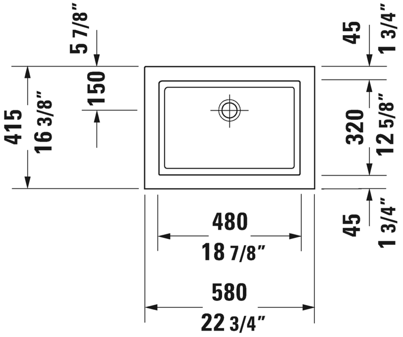 DURAVIT 2nd floor Undermount Sink White with WonderGliss 03175800001