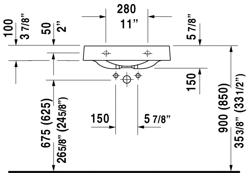 DURAVIT Architec Wall-Mount Sink White 0449580023