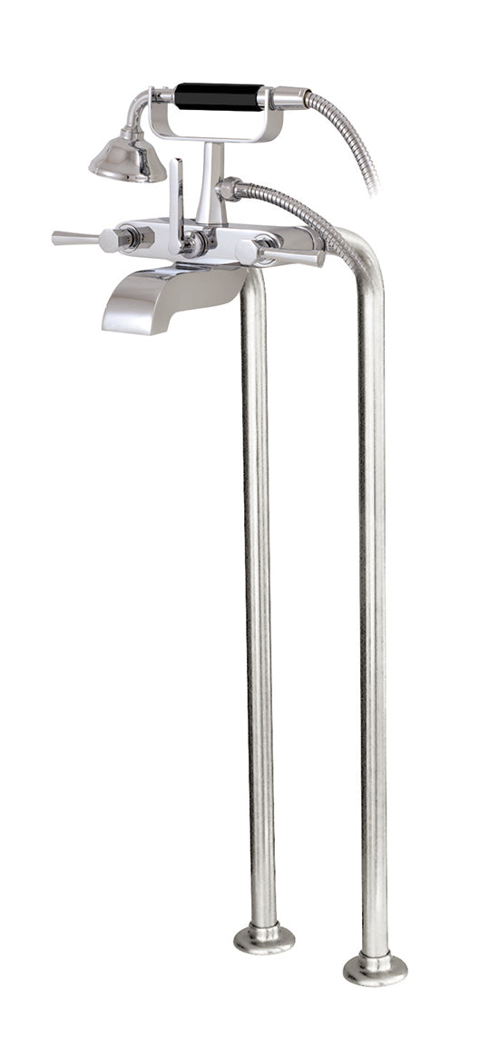 AQUABRASS 53086 OTTO CRADLE TUB FILLER WITH HANDSHOWER  & FLOOR RISERS