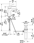 DURAVIT B.1 Single Lever Washbasin Faucet Chrome B11010001U10