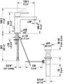 DURAVI B.2 Single Lever Washbasin Faucet Chrome B21020001U10