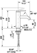 DURAVIT C.1 Single Lever Washbasin Faucet Chrome C11020002U10