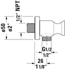 DURAVIT Round Wall Outlet With Holder Chrome UV0630007U00