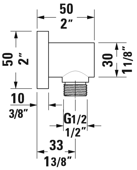 DURAVIT Square Wall Outlet Chrome UV0630025U00