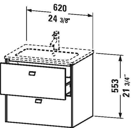 DURAVIT Brioso Wall-Mount Vanity Kit White BR000602222