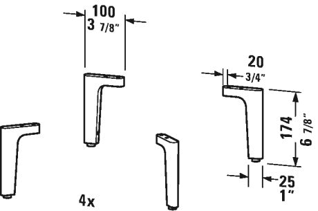 DURAVIT Leg Chrome UV991900000