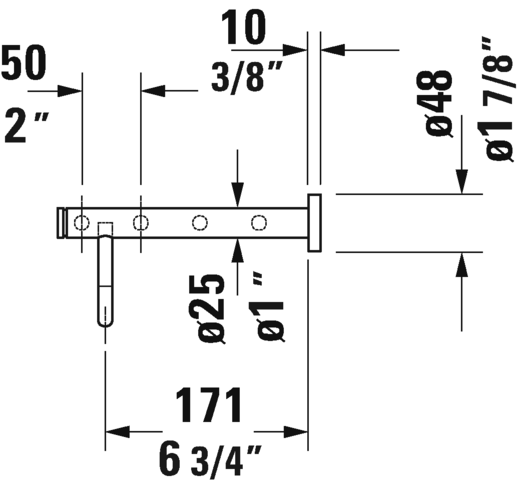 DURAVIT D-Code Towel Shelf Chrome 0099251000