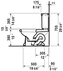 DURAVIT 1930 Series Two-Piece Toilet Kit White D1002200