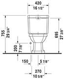 DURAVIT 1930 Series Two-Piece Toilet Kit White D1002200