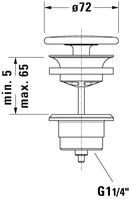 DURAVIT Accessories Slotted waste -Chrome 0050750000
