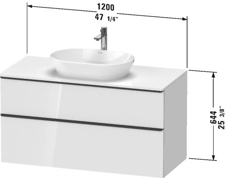 DURAVIT D-Neo Two Drawer Wall-Mount Vanity Unit DE49690BD