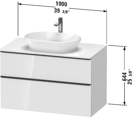 DURAVIT D-Neo Two Drawer Wall-Mount Vanity Unit DE49680BD