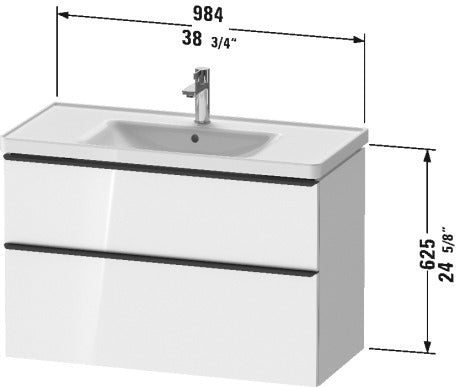 DURAVIT D-Neo One Drawer Wall-Mount Vanity Unit DE43560BD