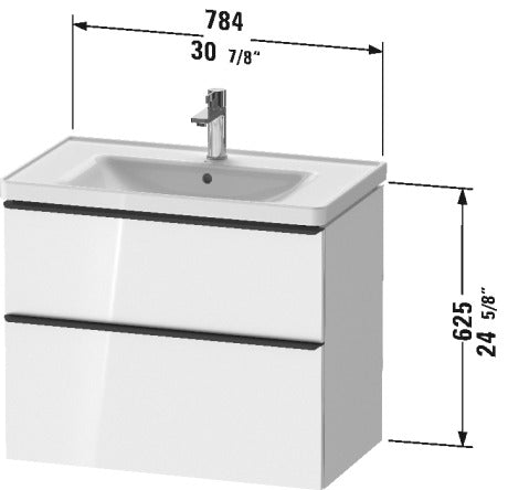 DURAVIT D-Neo One Drawer Wall-Mount Vanity Unit DE43550BD