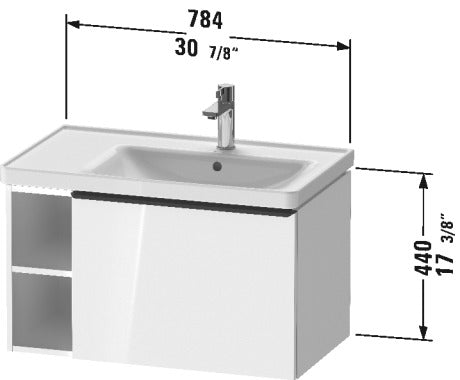 DURAVIT D-Neo One Drawer Wall-Mount Vanity Unit DE42570BD