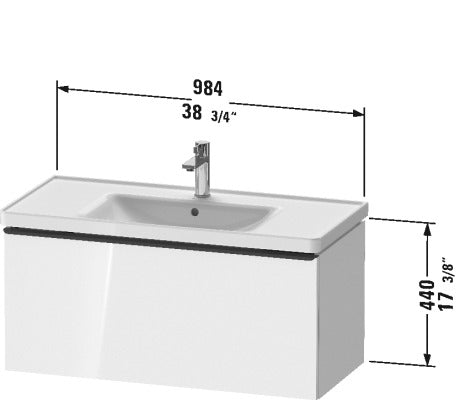 DURAVIT D-Neo One Drawer Wall-Mount Vanity Unit DE42560BD