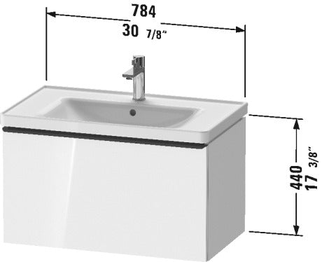 DURAVIT D-Neo One Drawer Wall-Mount Vanity Unit DE42550BD