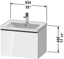 DURAVIT D-Neo One Drawer Wall-Mount Vanity Unit DE42540BD