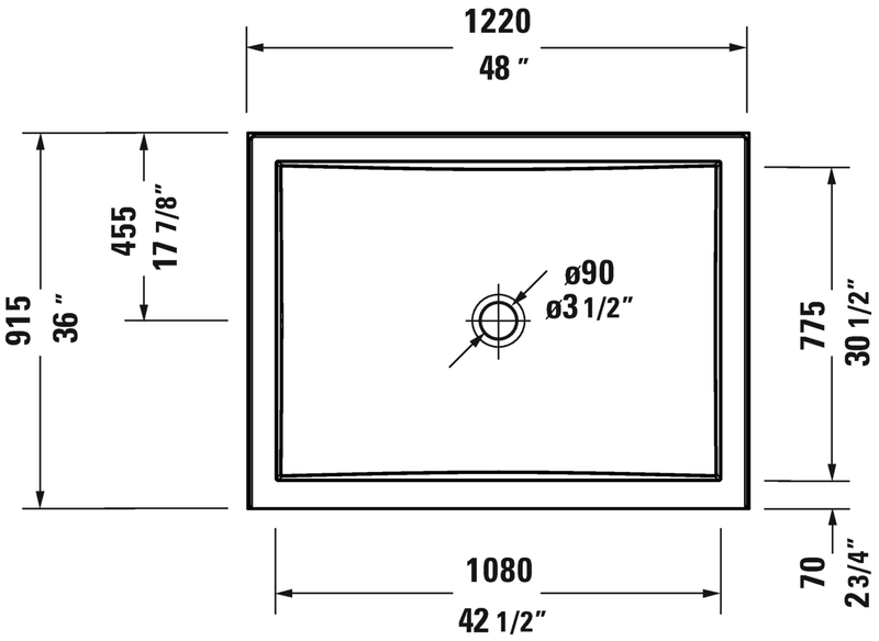 DURAVIT Architec Shower Tray White 720254000000090