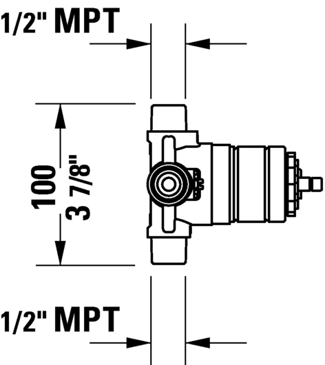 DURAVIT 3 Port Rough-In Valve Body GK0900008U00