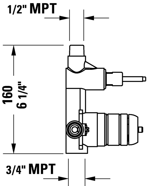 DURAVIT 4 Port Rough-In Valve Body GK0900009U00