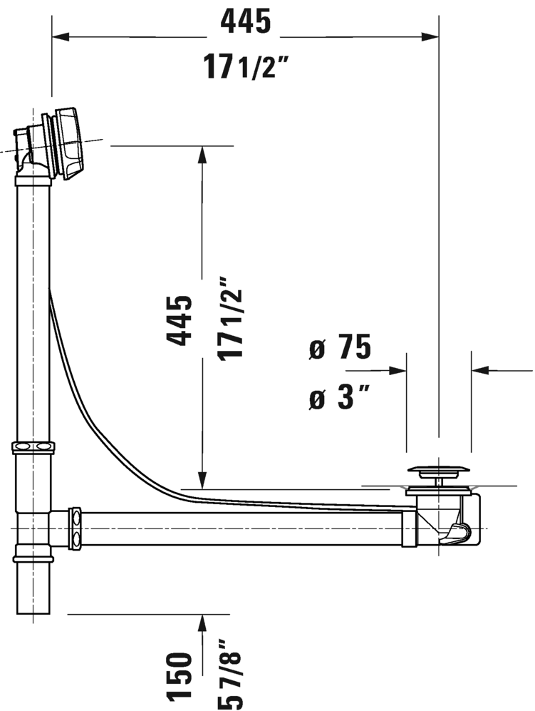 DURAVIT Waste And Overflow Chrome 790250000001000