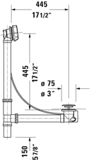 DURAVIT Waste And Overflow Chrome 791255000001000