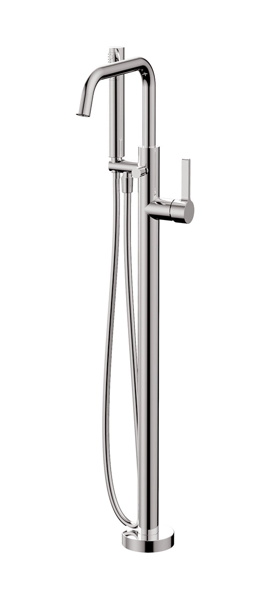 AQUABRASS 68N84 BLADE FLOORMOUNT TUB FILLER WITH HANDSHOWER