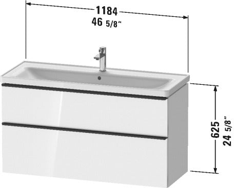 DURAVIT D-Neo Vanity Unit Wall-Mounted DE43910BD