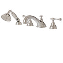 AQUABRASS 7318 4-piece deckmount tub filler with handshower