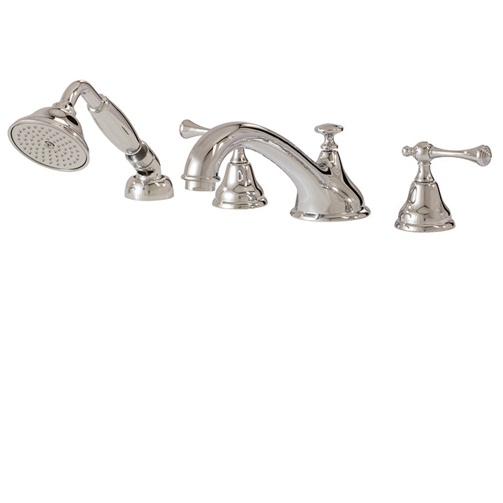 AQUABRASS 7318 4-piece deckmount tub filler with handshower