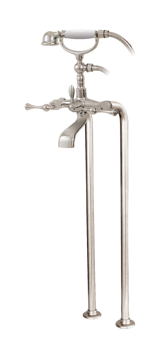 AQUABRASS 7386 Cradle tub filler with handshower and floor risers