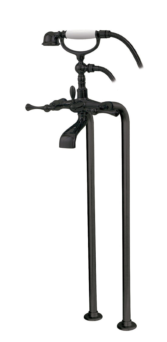 AQUABRASS 7386 Cradle tub filler with handshower and floor risers