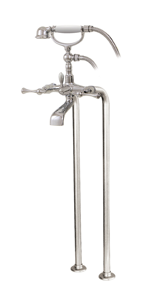 AQUABRASS 7386 Cradle tub filler with handshower and floor risers