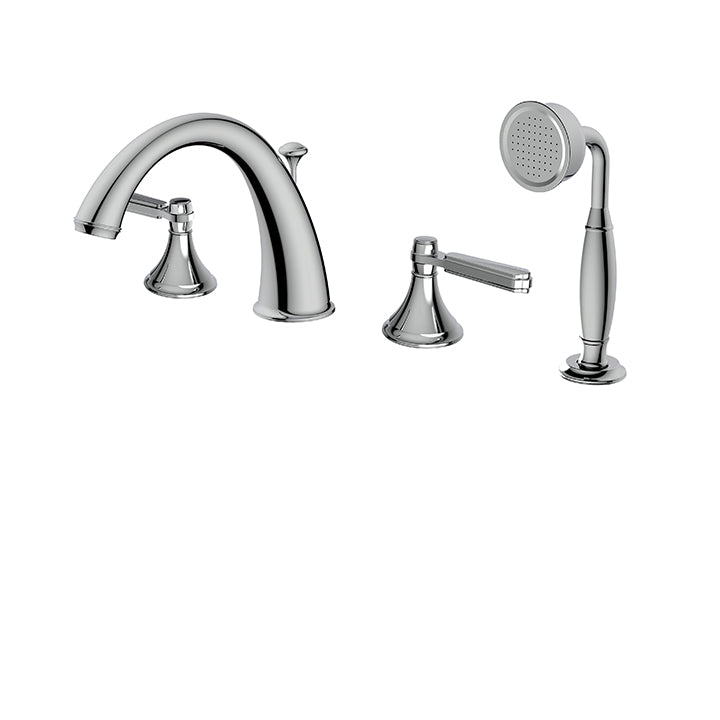 AQUABRASS 83518 VITTORIO 4PCE DECKMOUNT TUB FILLER WITH HANDSHOWER