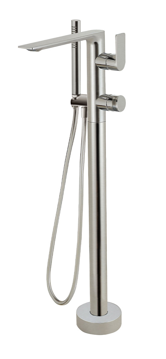 AQUABRASS 92N85 ALPHA FLOORMOUNT TUB FILLER WITH HANDSHOWER